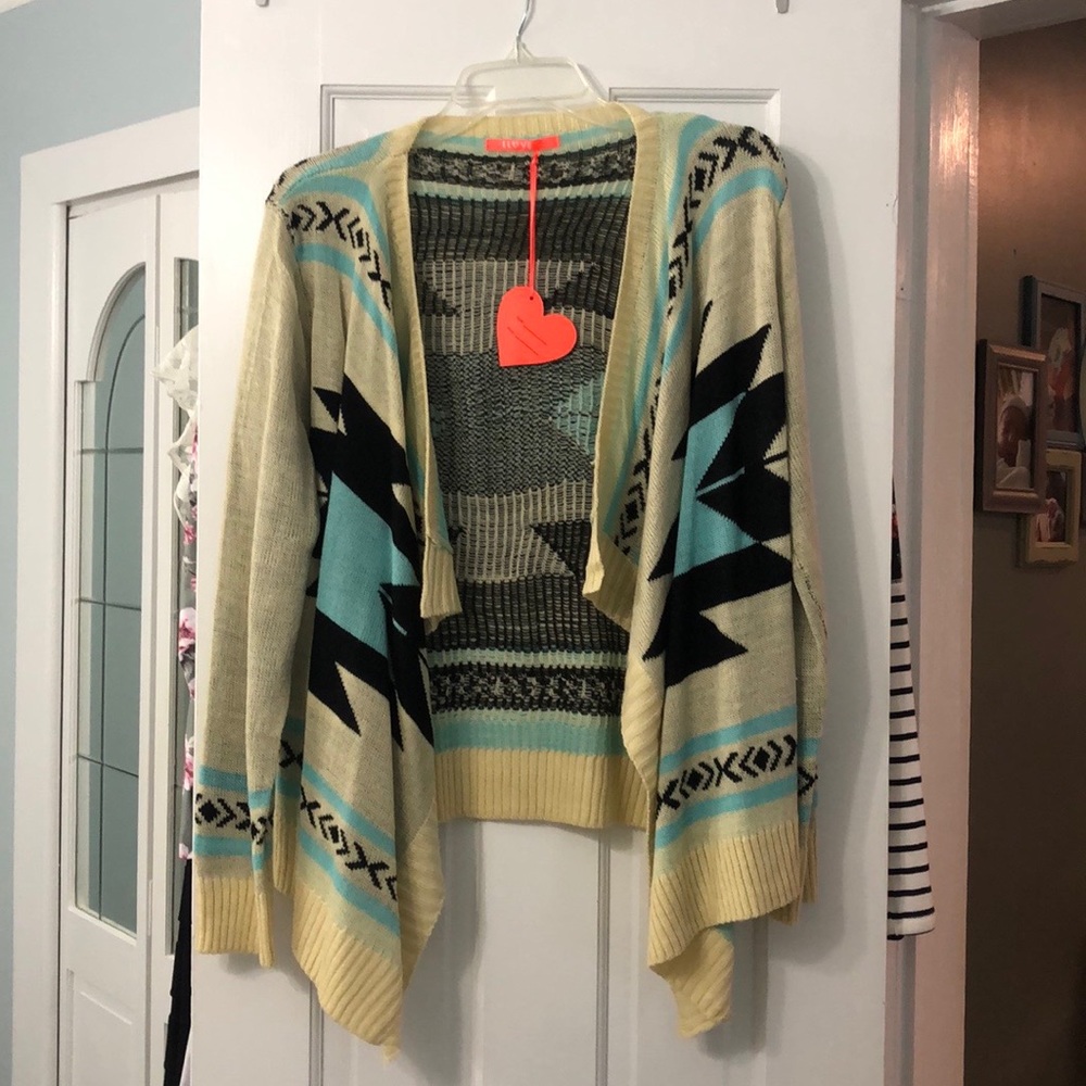 Aztec print cardigan